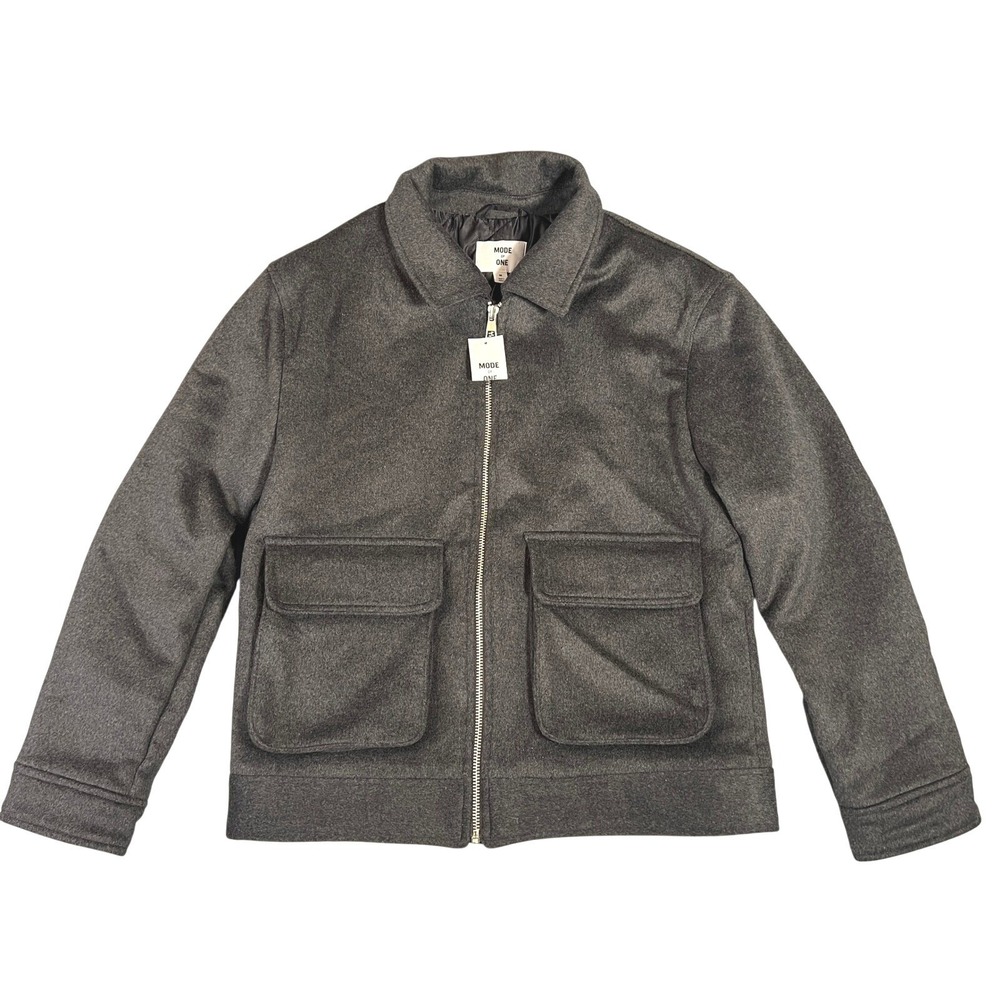 Macy's Mode of One Wool Blend Utility Pocket Jacket Men's M Gray Soft Structured